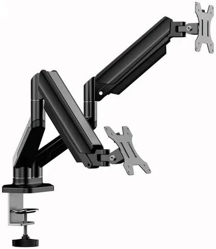 Adjustable Dual Arm Monitor Stand for 13-32 Inch Screens, Supports Up to 10Kg - LCD Arm Desk Mount for Computer Monitors in Saudi Arabia