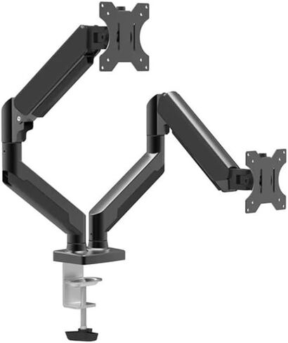 Adjustable Dual Arm Monitor Stand for 13-32 Inch Screens, Supports Up to 10Kg - LCD Arm Desk Mount for Computer Monitors in Saudi Arabia