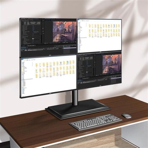 Adjustable Quad Monitor Stand - Free-Standing Desk Mount for 4 Monitors Up to 40 Inch, Holds Up to 19.8Lbs Per Screen, Fully Adjustable Monitor Arm in Saudi Arabia