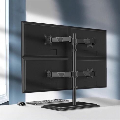 Adjustable Quad Monitor Stand - Free-Standing Desk Mount for 4 Monitors Up to 40 Inch, Holds Up to 19.8Lbs Per Screen, Fully Adjustable Monitor Arm in Saudi Arabia