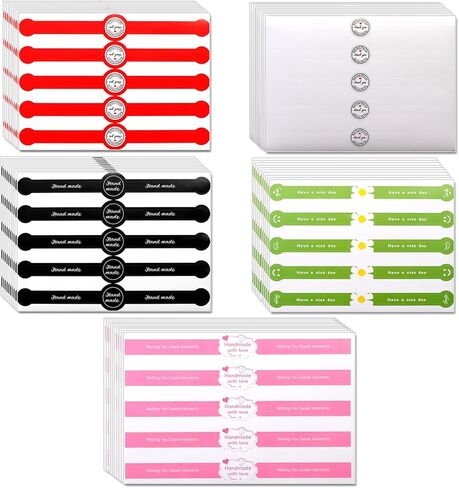 250 Pcs 5 Assorted Styles Seal Stickers, Tamper Proof Closure Labels for Food Baked Goods, Security Adhesive Tags Stickers for Food Packaging Handmade Bakery Small Business in Saudi Arabia
