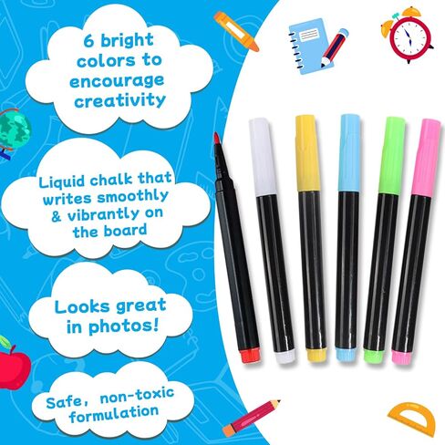 First Day of School Chalkboard with 6 Liquid Chalk Markers- 14"x11" Double Sided Reusable Back to School Board, First and Last Day of School Board Photo Prop for Kids Kindergarten Preschool in Saudi Arabia