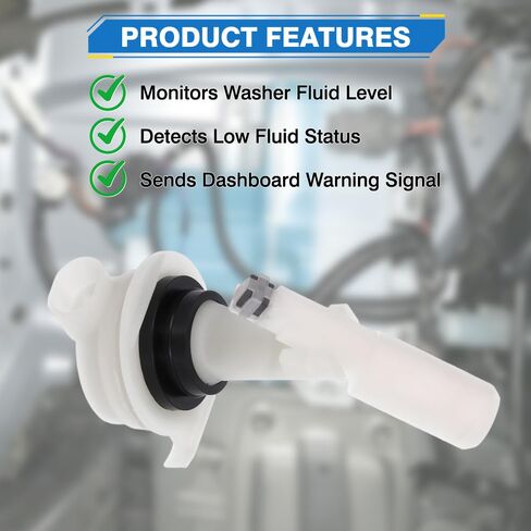 Washer Fluid Level Sensor, Replace 12494846, ES113372, 1814777, Compatible with Cadillac Escalade 2002-2003, GMC Sierra 1500 2000-2003, 2 Pins, 1 pc in Kuwait