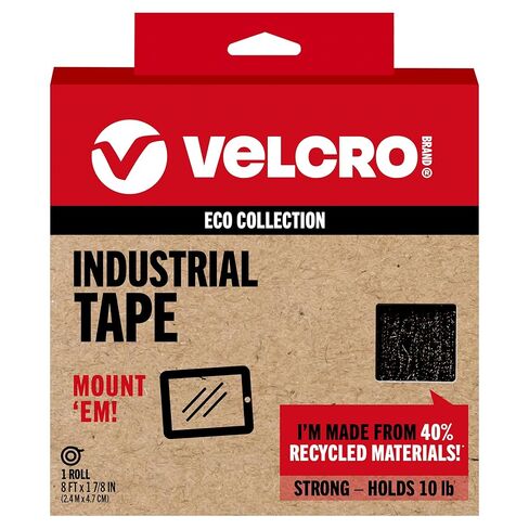 VELCRO Brand ECO Collection Tapes, Stick On Adhesive Strips 2 1/2in x 3/4in, Sustainable 30% Recycled Material, 8ct White (Pack of 2) in Kuwait