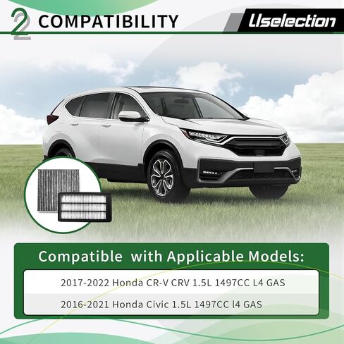 Cabin Engine Air Filter W/Activated Carbon Kit for Honda CRV 2017-2021 1.5L L4 Only, Civic 2016-2021 1.5L, Replaces 172205AAA00 XA10498 80292TF0G01 17220-5AA-A00 80292-TF0-G01 in Saudi Arabia