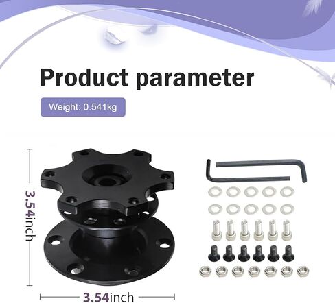 Car Quick Release Steering Wheel, 6-hole Anti-theft Hub Adapter with Hardware, Heightening Plate Snap-off Boss Kit, Modification Accessory for Race Motorsport Cars (Black) in Saudi Arabia