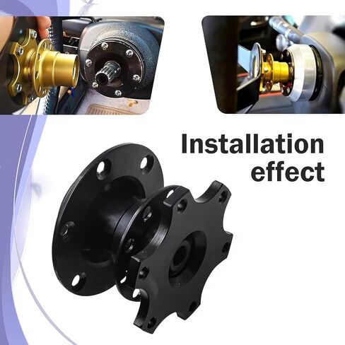 Car Quick Release Steering Wheel, 6-hole Anti-theft Hub Adapter with Hardware, Heightening Plate Snap-off Boss Kit, Modification Accessory for Race Motorsport Cars (Black) in Saudi Arabia