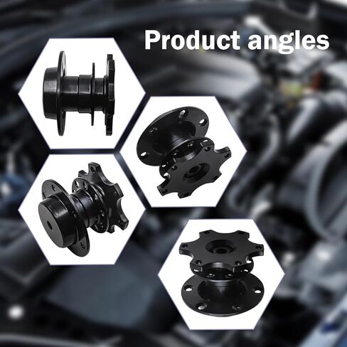 Car Quick Release Steering Wheel, 6-hole Anti-theft Hub Adapter with Hardware, Heightening Plate Snap-off Boss Kit, Modification Accessory for Race Motorsport Cars (Black) in Saudi Arabia