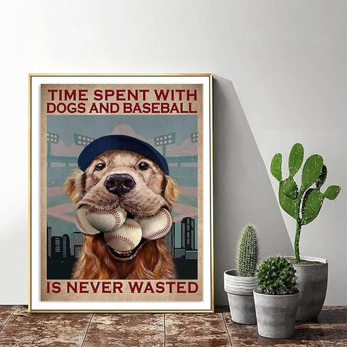 Cross Stitch Kits Dogs and Baseball 35x50cm for Adult Beginners ，11CT Pre-Printed Fabric Embroidery Crafts Needlepoint Kit for Home Decor and Gifts in Kuwait