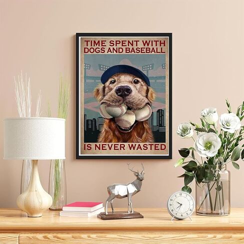 Cross Stitch Kits Dogs and Baseball 35x50cm for Adult Beginners ，11CT Pre-Printed Fabric Embroidery Crafts Needlepoint Kit for Home Decor and Gifts in Kuwait