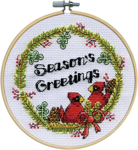 مجموعة غرز متقاطعة من Design Works Crafts Seasons Greetings مع حلقة in Kuwait