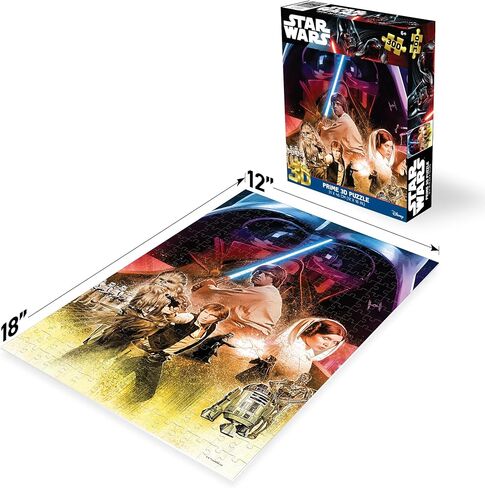 Prime 3D | Lucas | Star Wars | 300 Piece 3D Jigsaw Puzzle for Adults & Kids | Finished Size 12" x 18" | Challenging & Fun for Kids & Families | Immersive 3D Lenticular Effect in Saudi Arabia