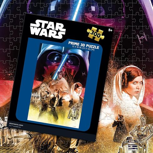 Prime 3D | Lucas | Star Wars | 300 Piece 3D Jigsaw Puzzle for Adults & Kids | Finished Size 12" x 18" | Challenging & Fun for Kids & Families | Immersive 3D Lenticular Effect in Saudi Arabia