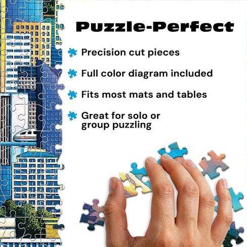 Buffalo Games Dowdle Seattle 1000 Piece Jigsaw Puzzle for Adults – Colorful City Scene, Premium Puzzle Board, Ages 14+ in Kuwait
