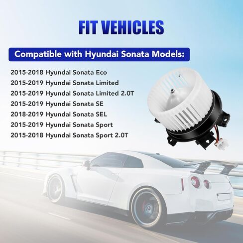 Front AC Heater Blower Motor with Fan Fits for 2015 2016 2017 2018 2019 Hyundai Sonata Replaces 700326 97113C2000 in Kuwait