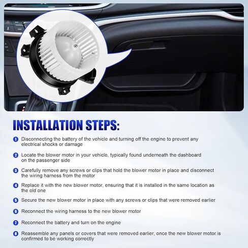 Front AC Heater Blower Motor with Fan Fits for 2015 2016 2017 2018 2019 Hyundai Sonata Replaces 700326 97113C2000 in Kuwait