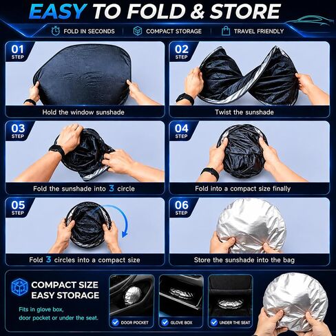 Front Windshield ＆ Side Window Sun Shade for 2007-2021 Toyo'ta Tundra Crew Max Cab Double Cab 4Door, Foldable Window Sunshade Sun Visor Protector, Window Shades Blocks UV Rays Heat, Pack of 3 in Saudi Arabia