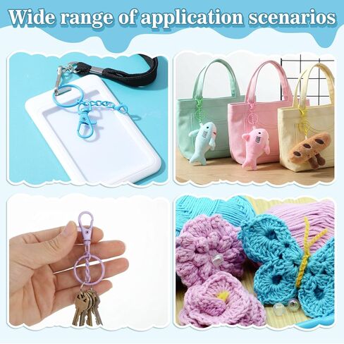 128 Pcs Colorful Swivel Snap Hook with Key Rings, Swivel Clasps Lanyard Clips Hooks, Lobster Claw Clasps Keychain Making Kit for Keychains DIY Crafts (16 Colors) in Kuwait
