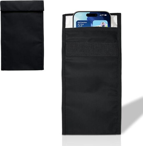 NIULAFR Faraday Bags 2-Pack for Phones & Car Keys, Signal Blocking Faraday Cage Pouch, Anti-Tracking Anti-Theft RFID Shielding Bag, Key Fob Protector with Privacy Protection, Black in Saudi Arabia