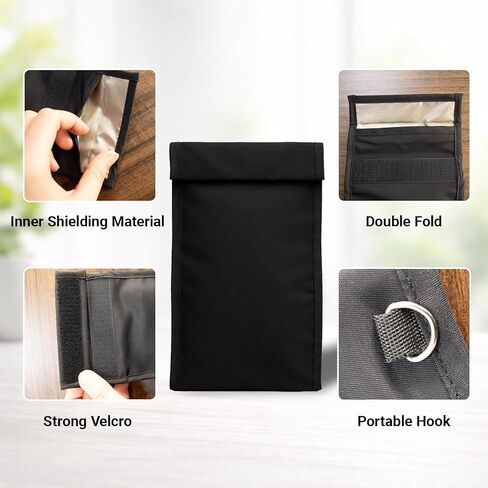 NIULAFR Faraday Bags 2-Pack for Phones & Car Keys, Signal Blocking Faraday Cage Pouch, Anti-Tracking Anti-Theft RFID Shielding Bag, Key Fob Protector with Privacy Protection, Black in Saudi Arabia