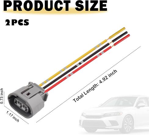 2PCS Alternator Connector Plug,3-Pin Alternator Plug Pigtail Wiring Harness Compatible with Nissan Subaru Infiniti Suzuki Audi,Alternators Pigtail Connector Car Accessories in Saudi Arabia