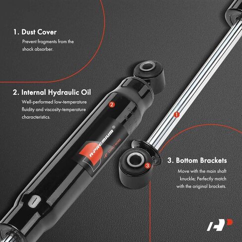 A-Premium Front Steering Damper Compatible with Jeep Wrangler 2018-2023, Gladiator 2020-2023 in Kuwait