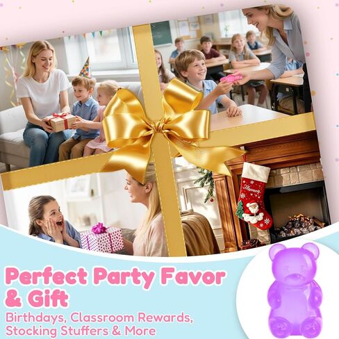 YOTOY 4 Pcs Fidget Squishy Toys for Kids Adults- Gummy Bear- Anxiety Stress Relief, Slow Rising, Quiet- for Office, School, Squeeze Squish Squishies Toys, Birthday Gifts, Party Favors for Boys Girls in Saudi Arabia