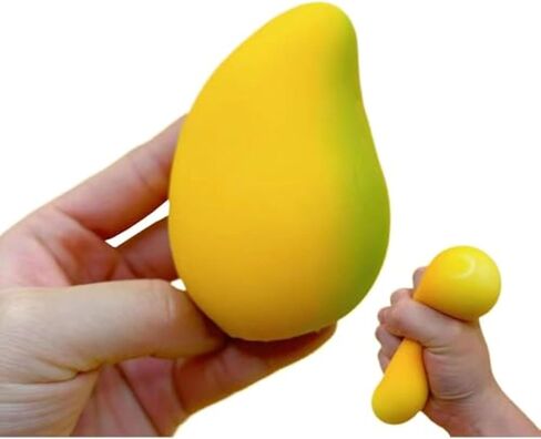 1PC Fruit Shaped Stress Relieving Toy, Adult Stress Relieving Squeezing Tool, Soft Feeling Anxiety Relieving Gadget (Yellow Mango) in Kuwait