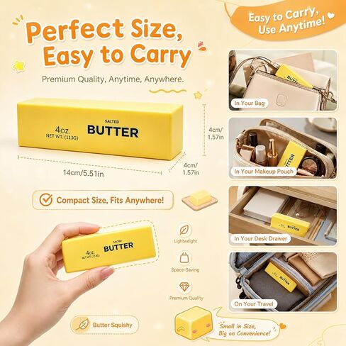 2 Pcs Butter Squishy Toys, Slow Rising Squishy Squeeze Toys for Kids, Squishies Butter Stick Stress Fidget Office Desk Toy for Adult Anxiety Relief in Saudi Arabia