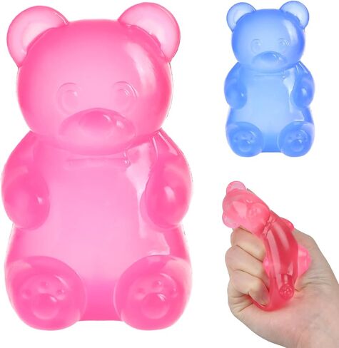 YOTOY 4 Pcs Fidget Squishy Toys for Kids Adults- Gummy Bear- Anxiety Stress Relief, Slow Rising, Quiet- for Office, School, Squeeze Squish Squishies Toys, Birthday Gifts, Party Favors for Boys Girls in Saudi Arabia