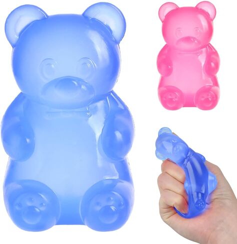 YOTOY 4 Pcs Fidget Squishy Toys for Kids Adults- Gummy Bear- Anxiety Stress Relief, Slow Rising, Quiet- for Office, School, Squeeze Squish Squishies Toys, Birthday Gifts, Party Favors for Boys Girls in Saudi Arabia