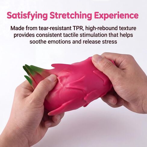 Plman 2PCS Dragon Fruit Squishy, Squishy Dragon Fruit for Anxiety & Focus, Stretchy Fruit Stress Balls Stress Relief Fidget for Adults & ADHD (Washable TPR) in Saudi Arabia
