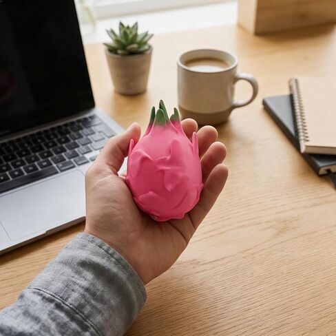 Plman 2PCS Dragon Fruit Squishy, Squishy Dragon Fruit for Anxiety & Focus, Stretchy Fruit Stress Balls Stress Relief Fidget for Adults & ADHD (Washable TPR) in Saudi Arabia