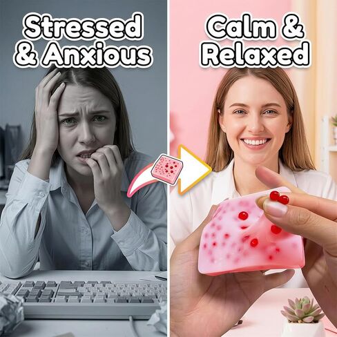 2 Pack Pimple Popping Fidget Pink White Stress Relief Anxiety Management Sensory Tool for Adults in Saudi Arabia