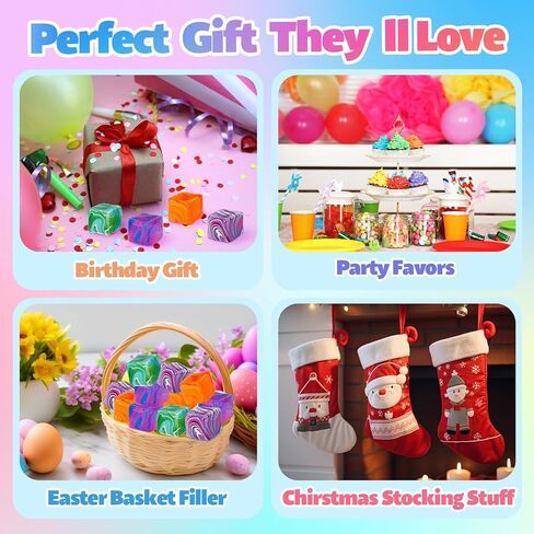 4 Pcs Stress Cube Swirl Ice Cube Stress Ball Bulk Slow Rising Soft Anxiety Relief Squeeze Sensory Balls for ADHD Prizes Goodie Bag Stuffers Rewards Party Favors in Kuwait