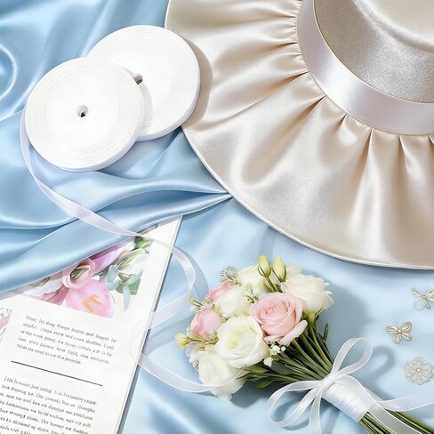100 Yards Sheer Ribbon,1/2 inch Thin Organza Tulle Ribbon, White Mesh Chiffon Ribbon for Gift Wrapping, Wedding, Crafts, Decoration in Saudi Arabia