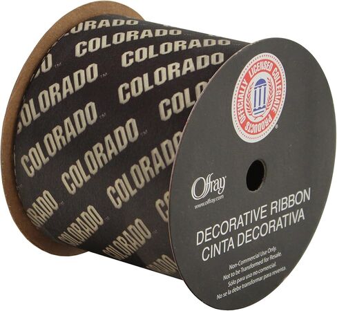 Zipperstop University of Colorado Buffaloes Fabric, 2.5" x 9FT Black Ribbon in Kuwait
