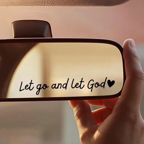 3 PCS Let Go and Let God Car Decals, Vinyl Decals for Cars, Rearview Mirror Stickers, Automotive Decals, Cute Car Accessories for Women Interior Extetior, Cute Decor for Vehicles Fits Most (Black) in Saudi Arabia