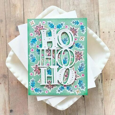 Merry Christmas Santa's HOHOHO Letter Metal Die Cuts,Spring Sunflower Frame Leaf Cutting Dies Cut Stencils for DIY Scrapbooking Album Decorative Embossing Paper Dies for Card Making in Saudi Arabia