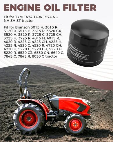 Engine Oil Filter Fit for TYM T474 T494 T574 for Branson 3015H 3120 3515 3520 3725 4015 4020 4225 4520 4720 5220H 6530 6640 7845R 8050C Tractors Replace EA00004647A EA00001160B in Saudi Arabia