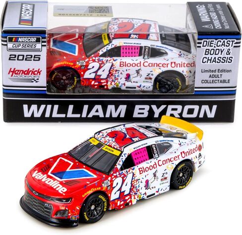 William Byron 2025 VAL/Blood Cancer United Diecast Chassis Car 1:64 Scale in Kuwait