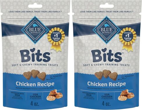 Blue Buffalo Blue Bits Natural Soft-Moist Training Dog Treats, Chicken Recipe 4-oz Bag (Pack of 2) in Saudi Arabia