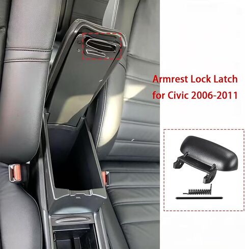 Armrest Cover Lid Lock Center Console Latch with Spring & Pin Fit for Honda Civic 2006-2011 Replaces 83451-SNA-A01ZA in Kuwait