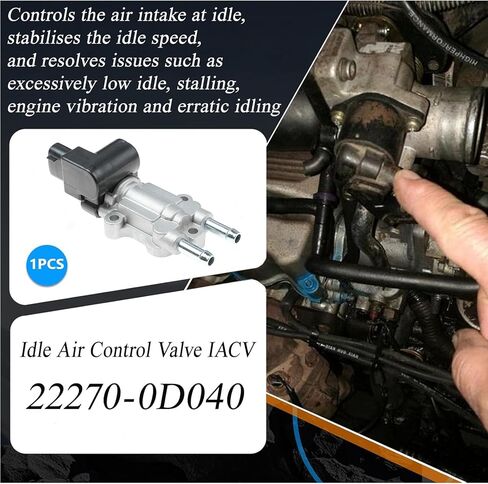 22270-0D040 Idle Air Control Valve IACV Compatible with 2002-2006 Corolla, 2003-2006 Matrix, 2003-2006 Vibe, Replace 222700D040 IAC Valve in Saudi Arabia