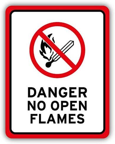 Magnet No Open Flames Danger Sign Flexible Vinyl Magnet Waterproof Car Magnetic Bumper Sticker 5" in Saudi Arabia