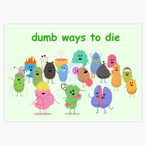 ملصق Dumbs Ways to Die مقاس 5 بوصات ممتص للصدمات مغناطيسي قابل للإزالة | مغناطيس مركبة عالي التحمل in Kuwait