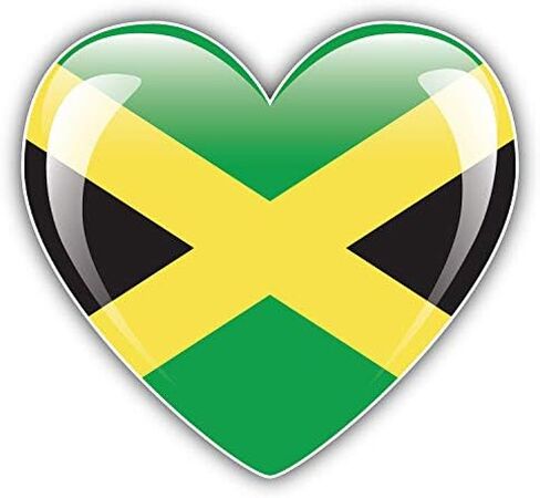 Magnet Jamaica Glossy Heart Flag Flexible Vinyl Magnet Waterproof Car Magnetic Bumper Sticker 5" in Saudi Arabia