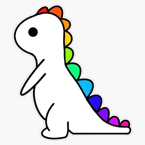 Rainbow Pride LGBTQ Dino Dinosaur Gay Lesbian Transgender Equality T-Rex Ally Support Love Car Window Laptop 5" Magnetic Bumper Sticker in Saudi Arabia