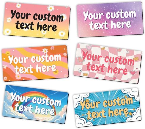 TAYTA Personalized Text Bumper Magnet for Cars, Customized Magnetic Sticker Decal, Custom Name Sign, Multi-Background, Funny for Car, Truck, Vehicle - Waterproof, UV-Resistant, Reusable - 7.5"x3.75" in Kuwait