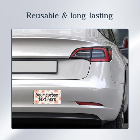 TAYTA Personalized Text Bumper Magnet for Cars, Customized Magnetic Sticker Decal, Custom Name Sign, Multi-Background, Funny for Car, Truck, Vehicle - Waterproof, UV-Resistant, Reusable - 7.5"x3.75" in Kuwait